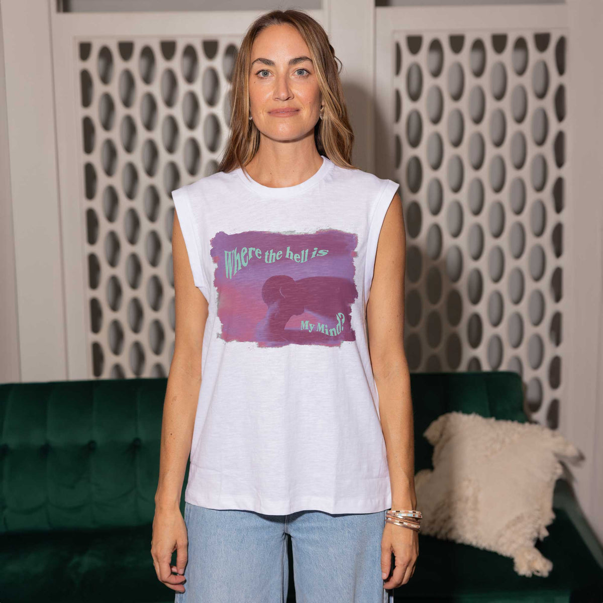 Where is My Mind Sunset White Moto Tee