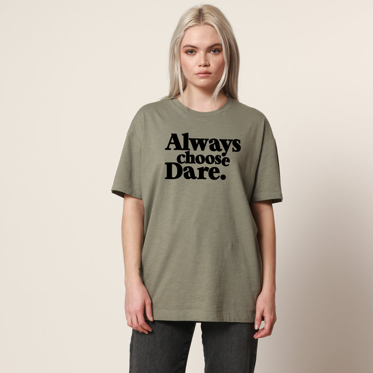 Always Choose Dare Sage Oversized Tee