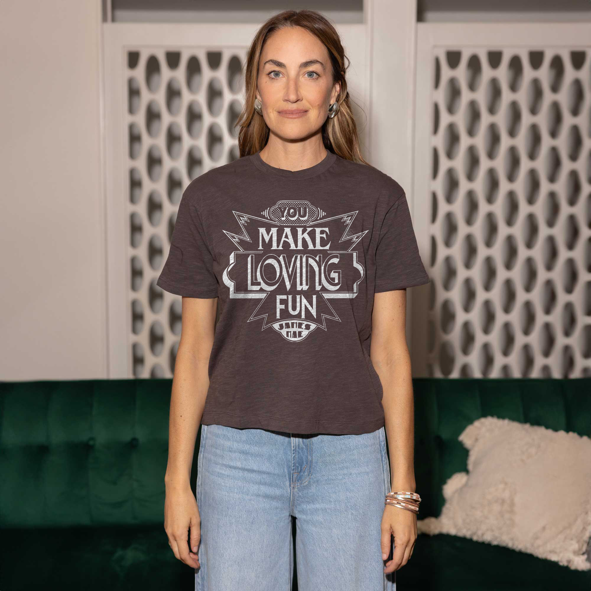 You Make Loving Fun Black Crop Tee