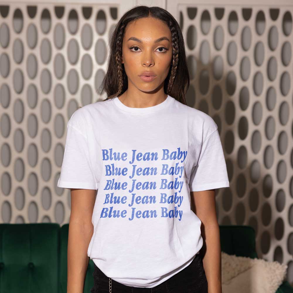 Blue Jean Baby White Oversized Tee – james mae
