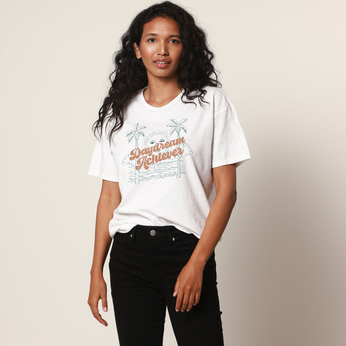 Daydream Achiever White Oversized Tee