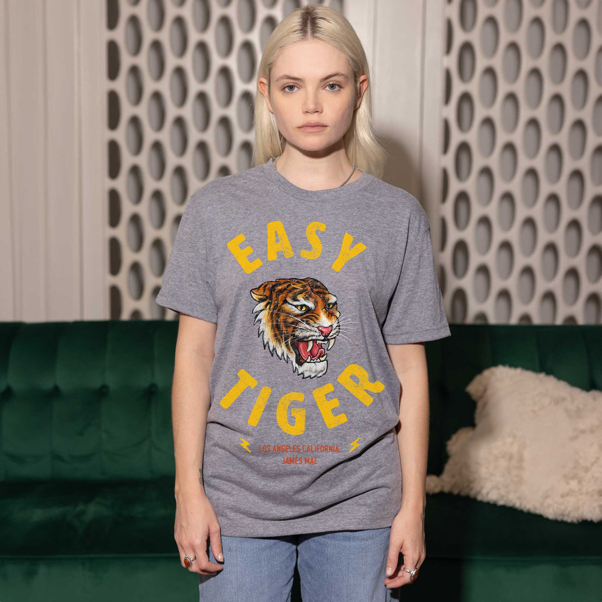 Easy Tiger Heather Grey Unisex Tee