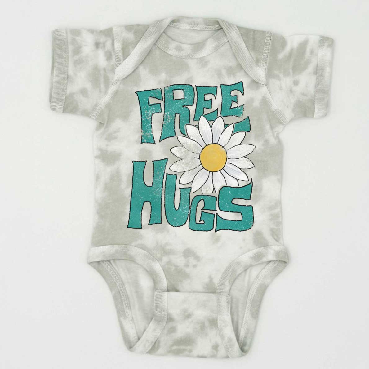 Free Hugs Grey Tie Dye Onesie