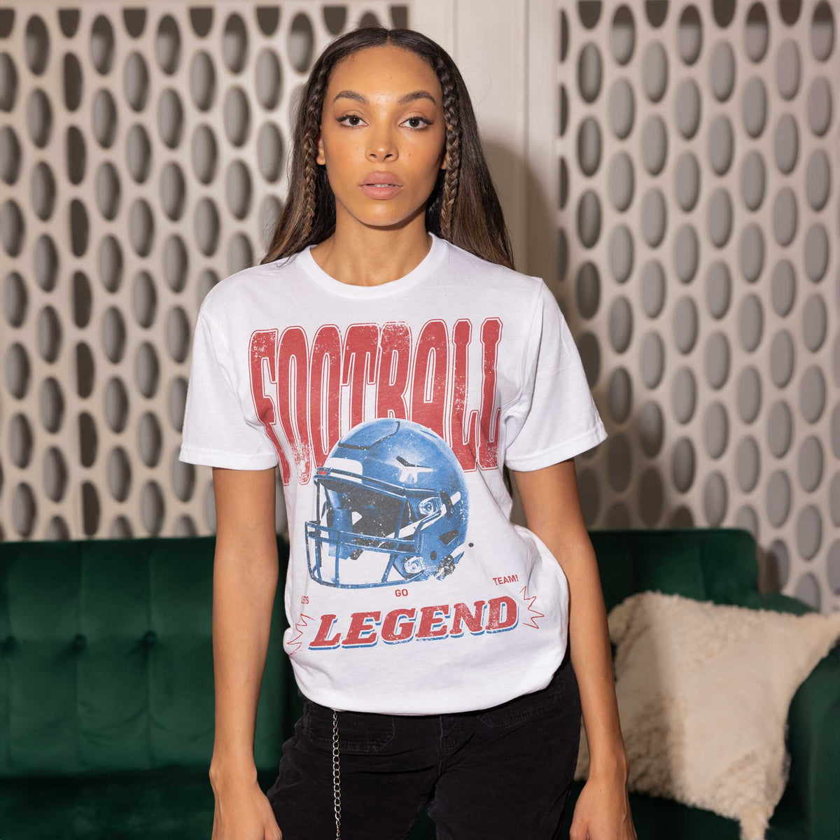 Football Legend Oversized White Tee