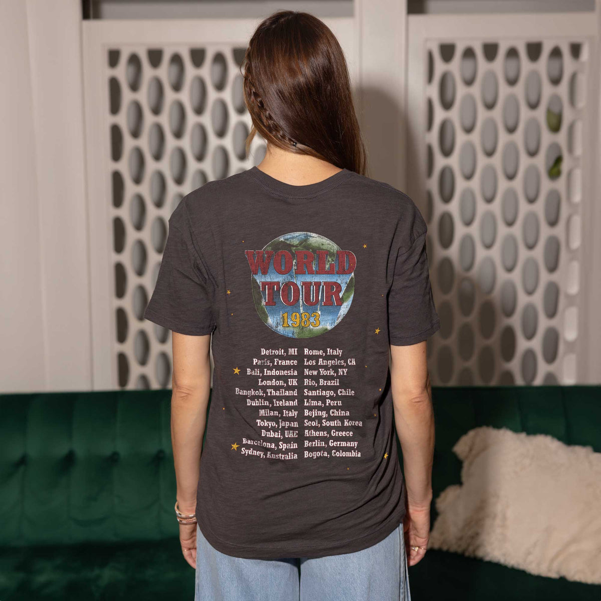James Mae World Tour 1983 Black Oversized Tee