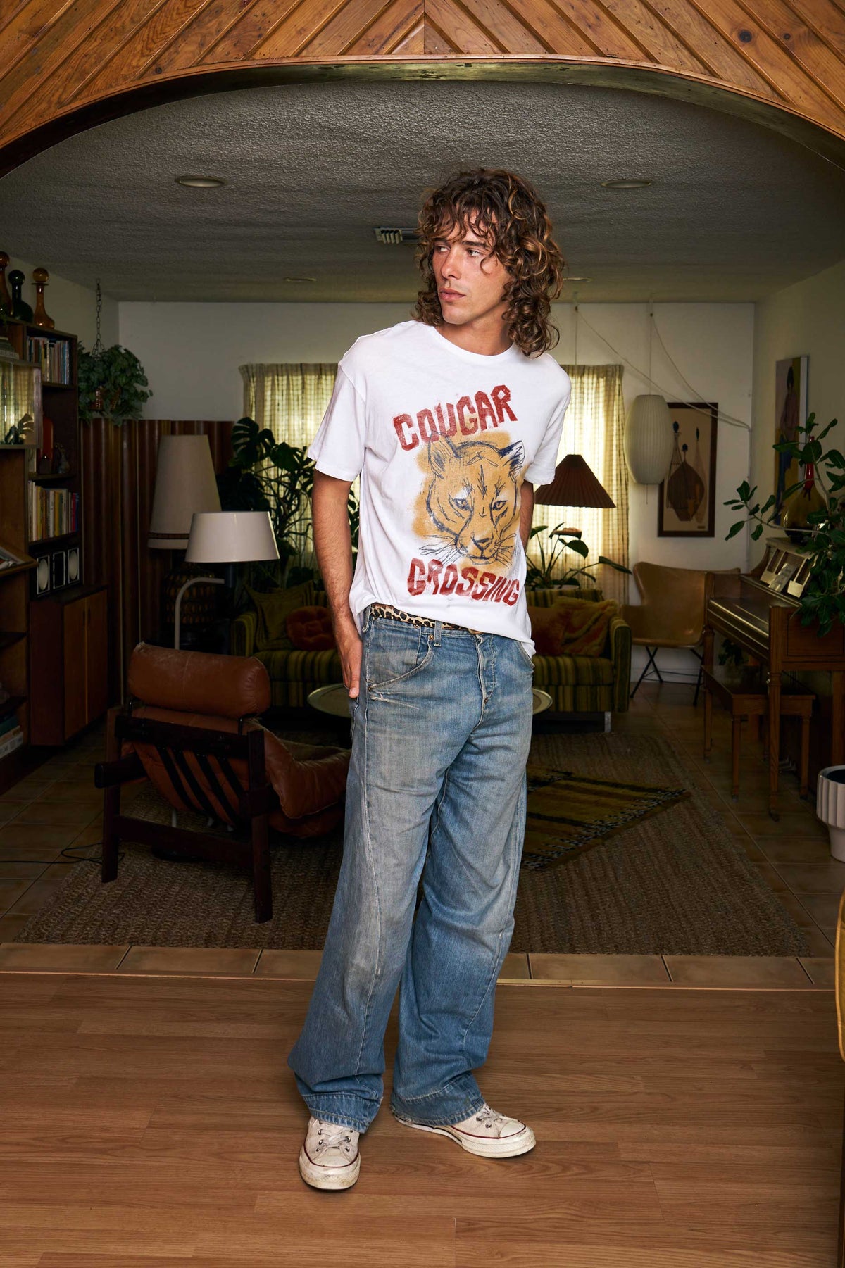 Cougar Crossing White Oversized Tee