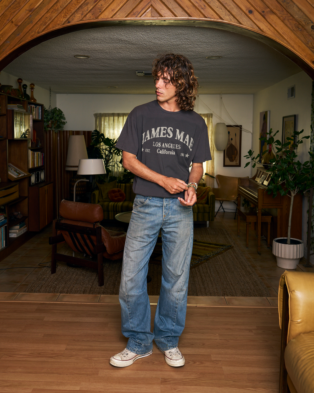 James Mae Cali Black Oversized Tee