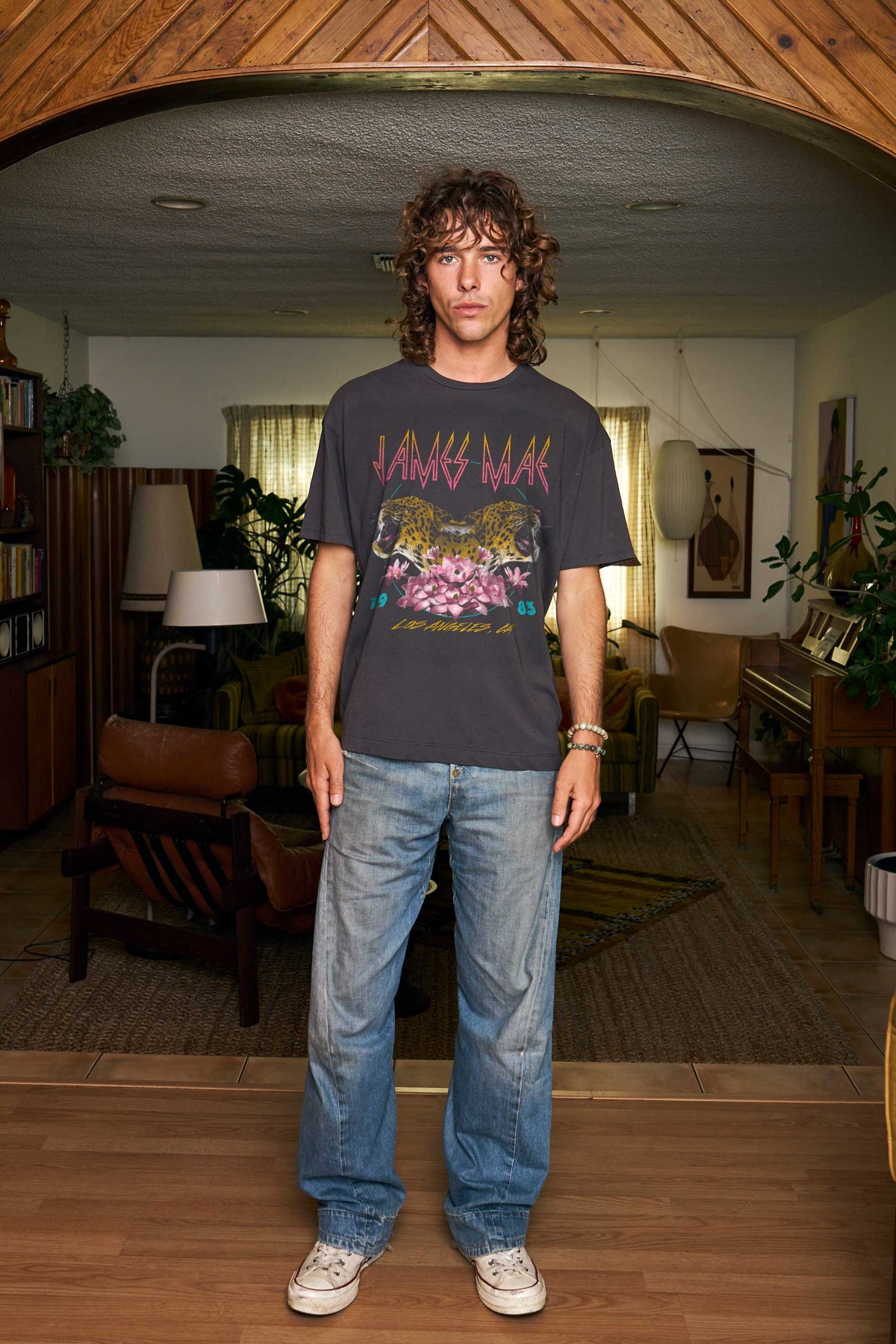 JM Leopard Tour 1983 Black Oversized Tee