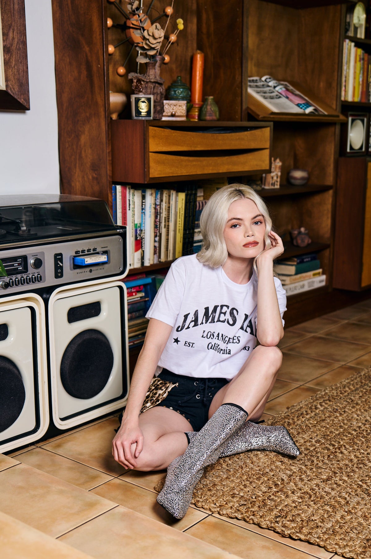 James Mae Cali White Oversized Tee