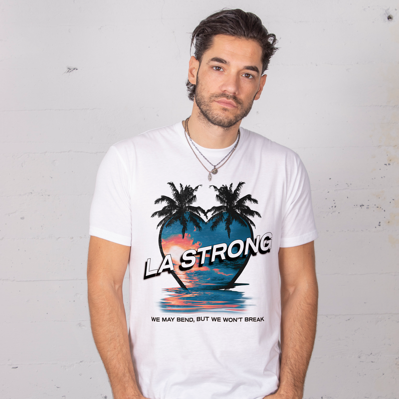LA STRONG Tonal Unisex White Tee