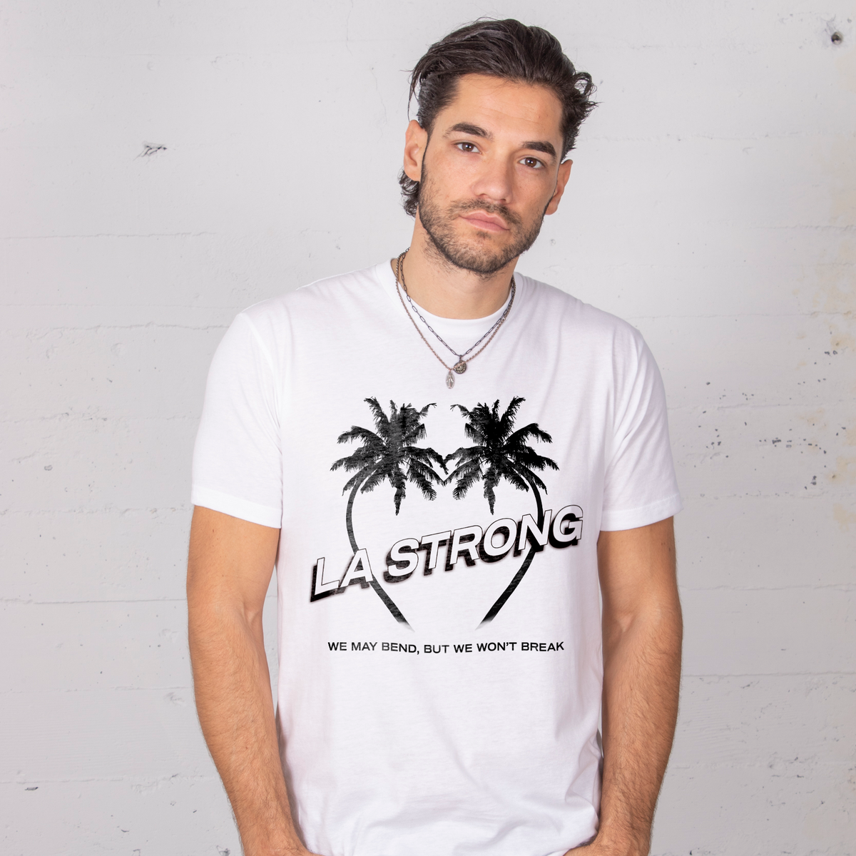 LA STRONG Tonal Unisex White Tee