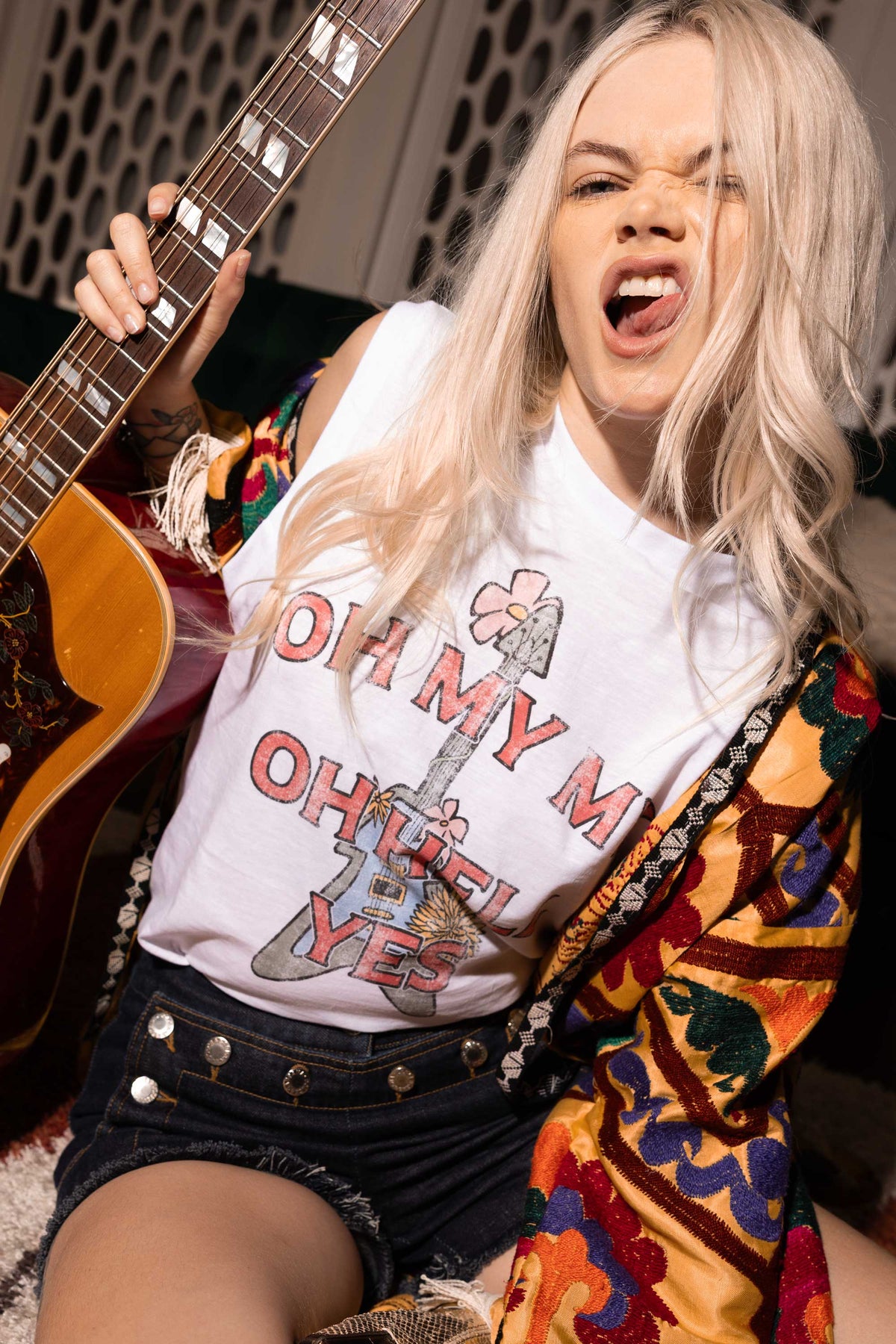 Oh My My White Moto Tee