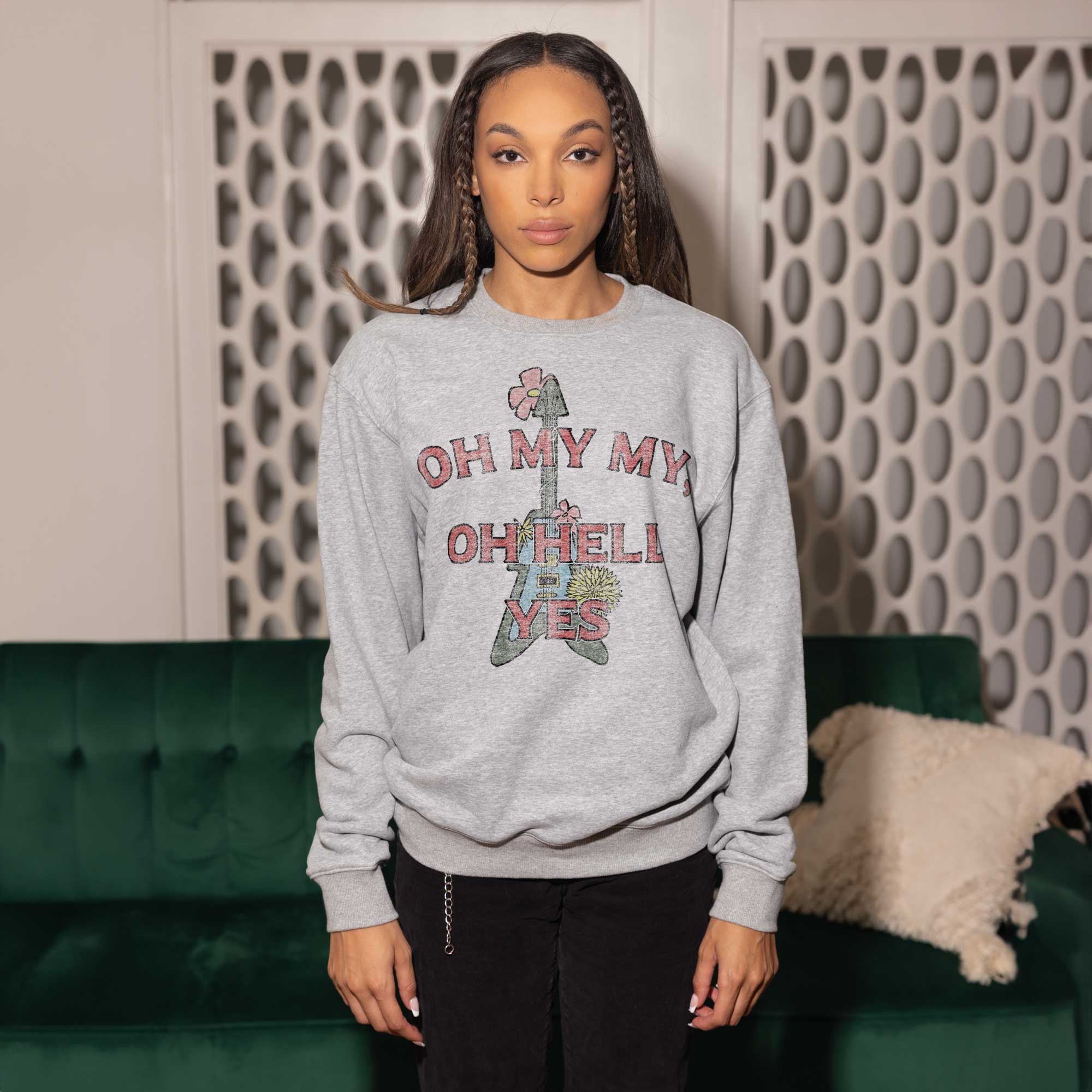 Heather grey crewneck online