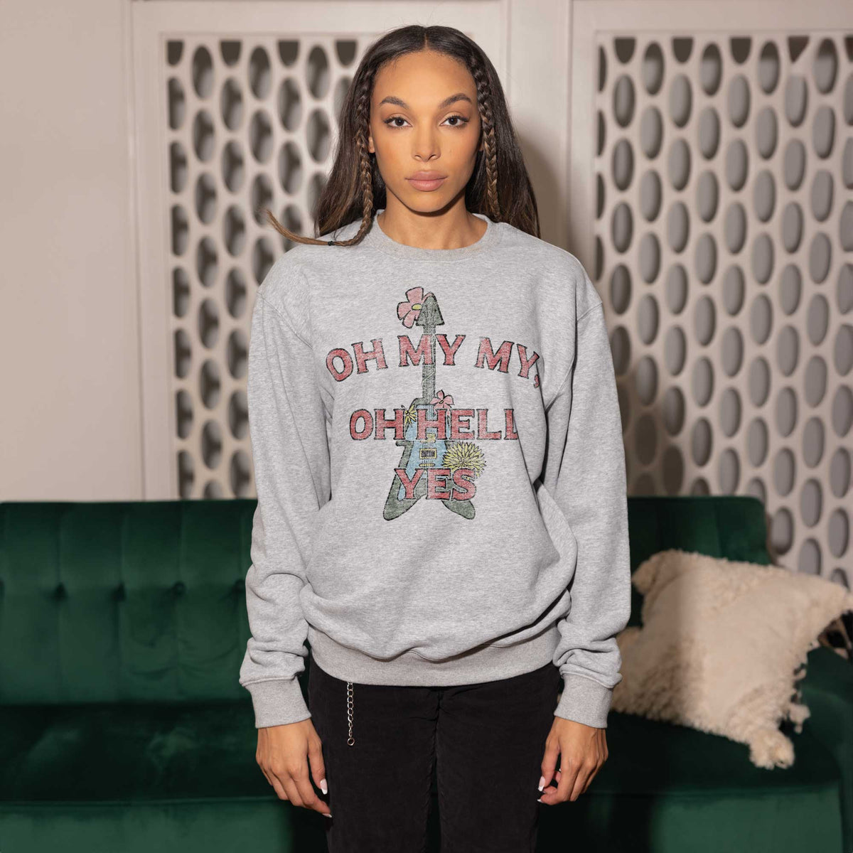 Oh My My Heather Grey Crewneck Sweatshirt