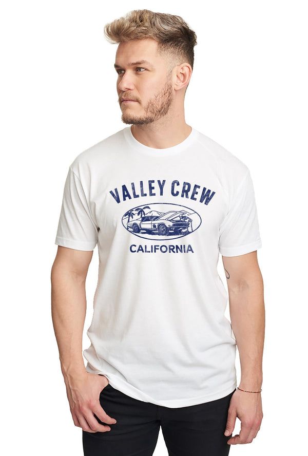 Valley Crew Car White Unisex Tee