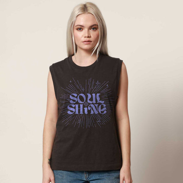 Soul Shine Lavender Black Moto Tee