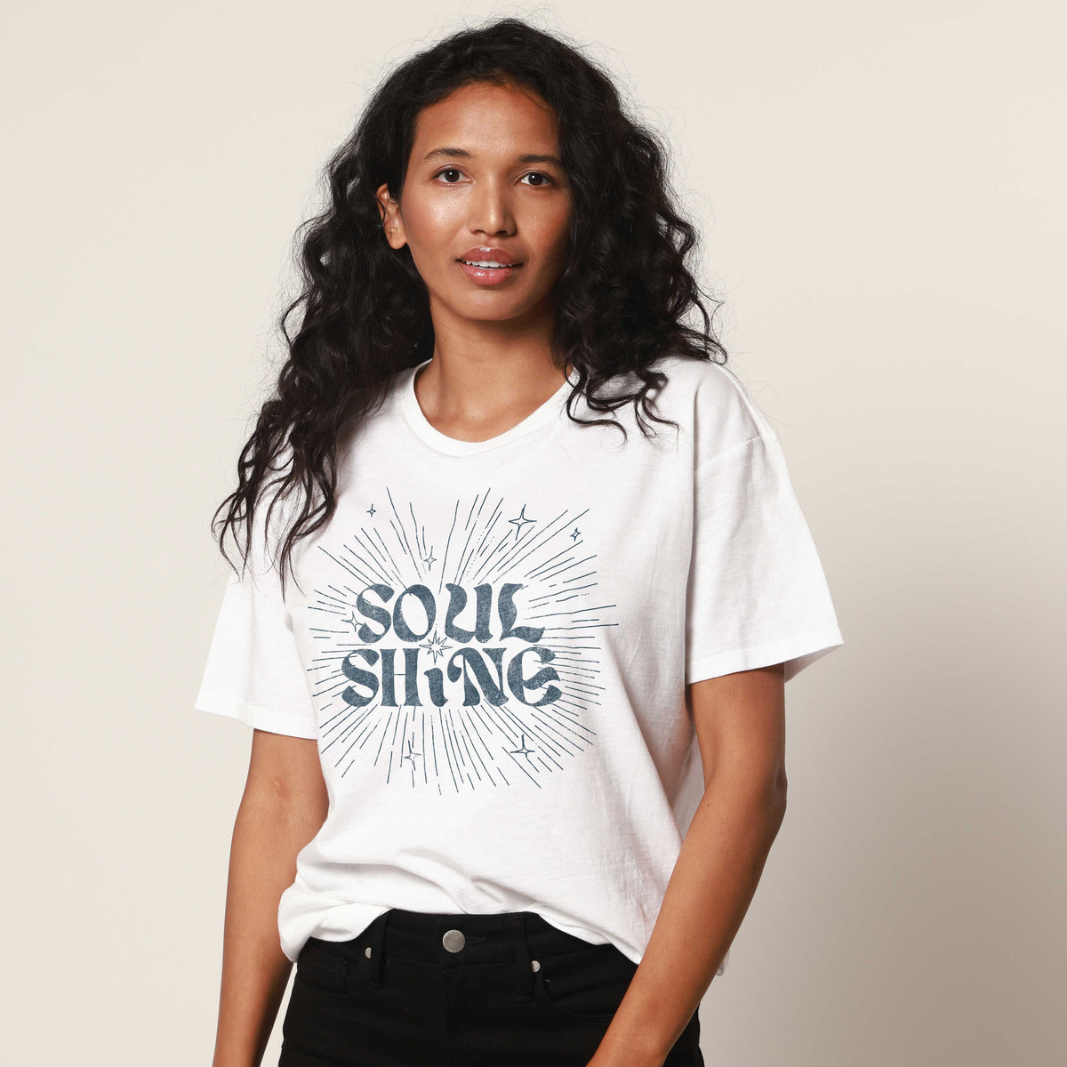 Soul Shine White Oversized Tee