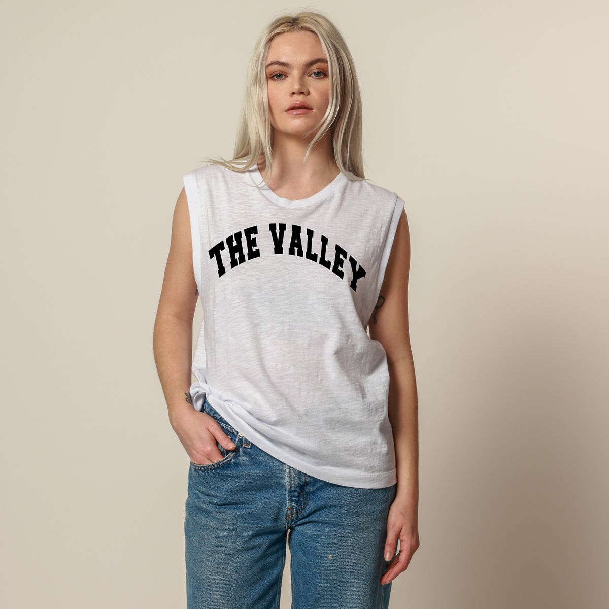 The Valley White Moto Tee