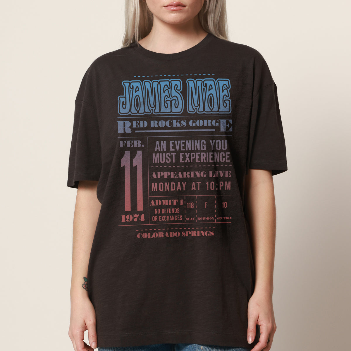 James Mae Ticket Black Oversized Tee