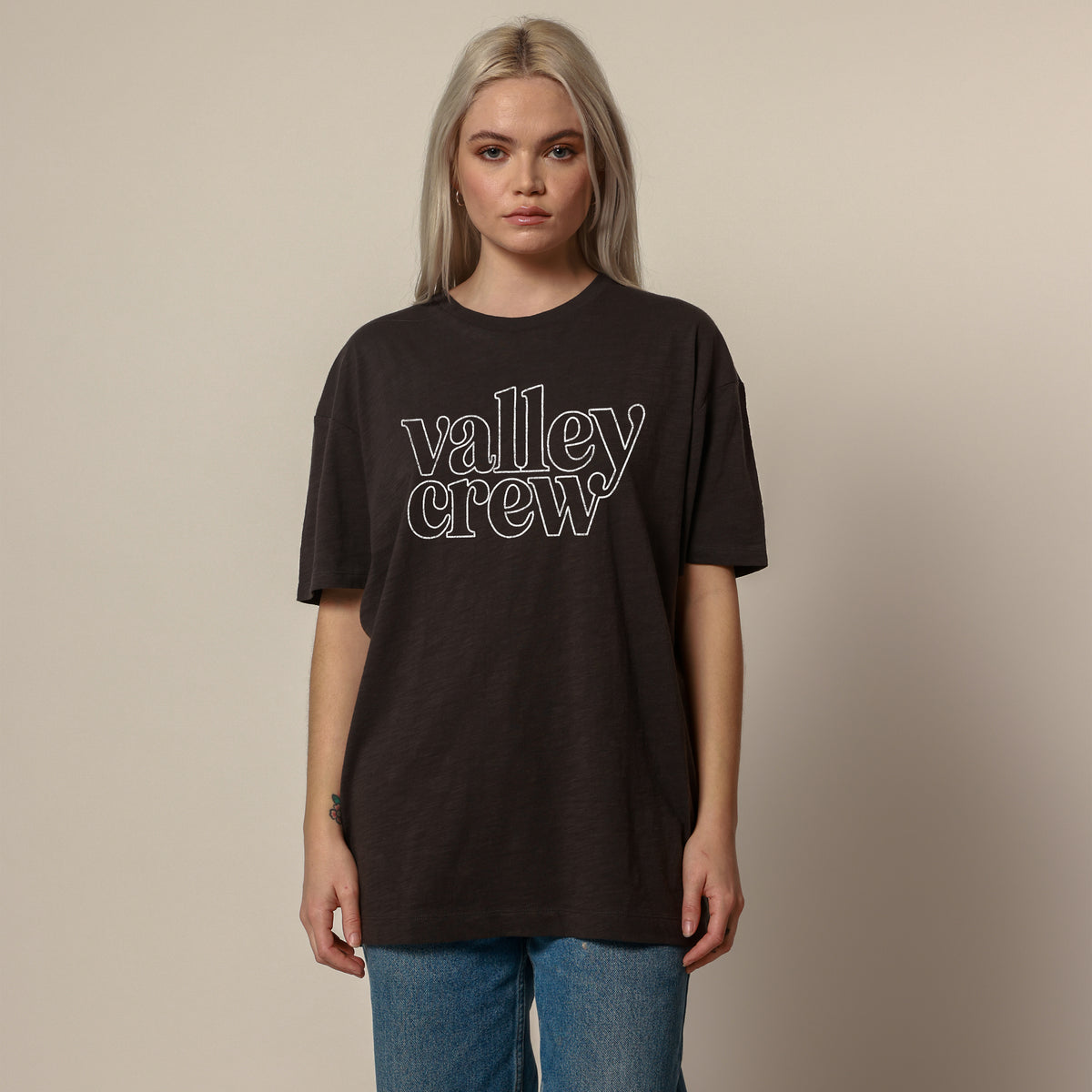 Valley Crew Black Oversized Tee