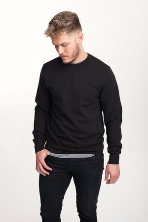James Mae Black Recycled Pullover Sweatshirt