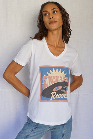 James Mae Sunchaser Records White You Tee