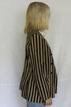 James Mae Vintage Striped Tailored Blazer